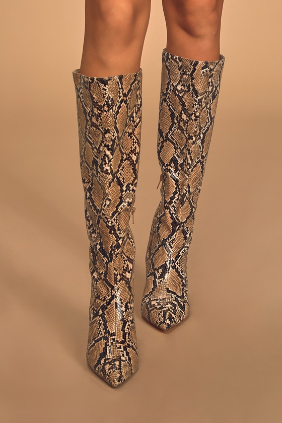 knee high snake boot