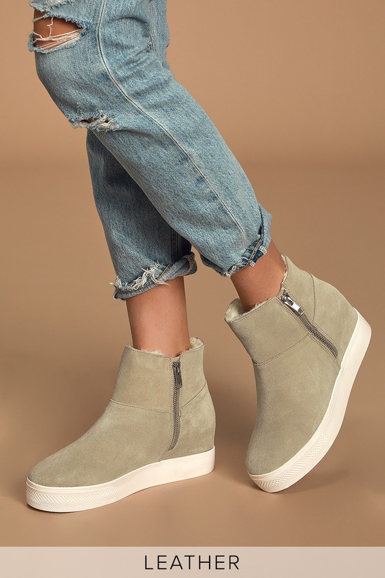 steve madden suede wedge sneakers