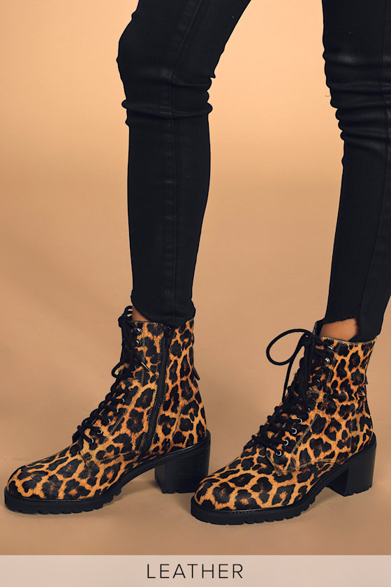 leopard pony hair boots