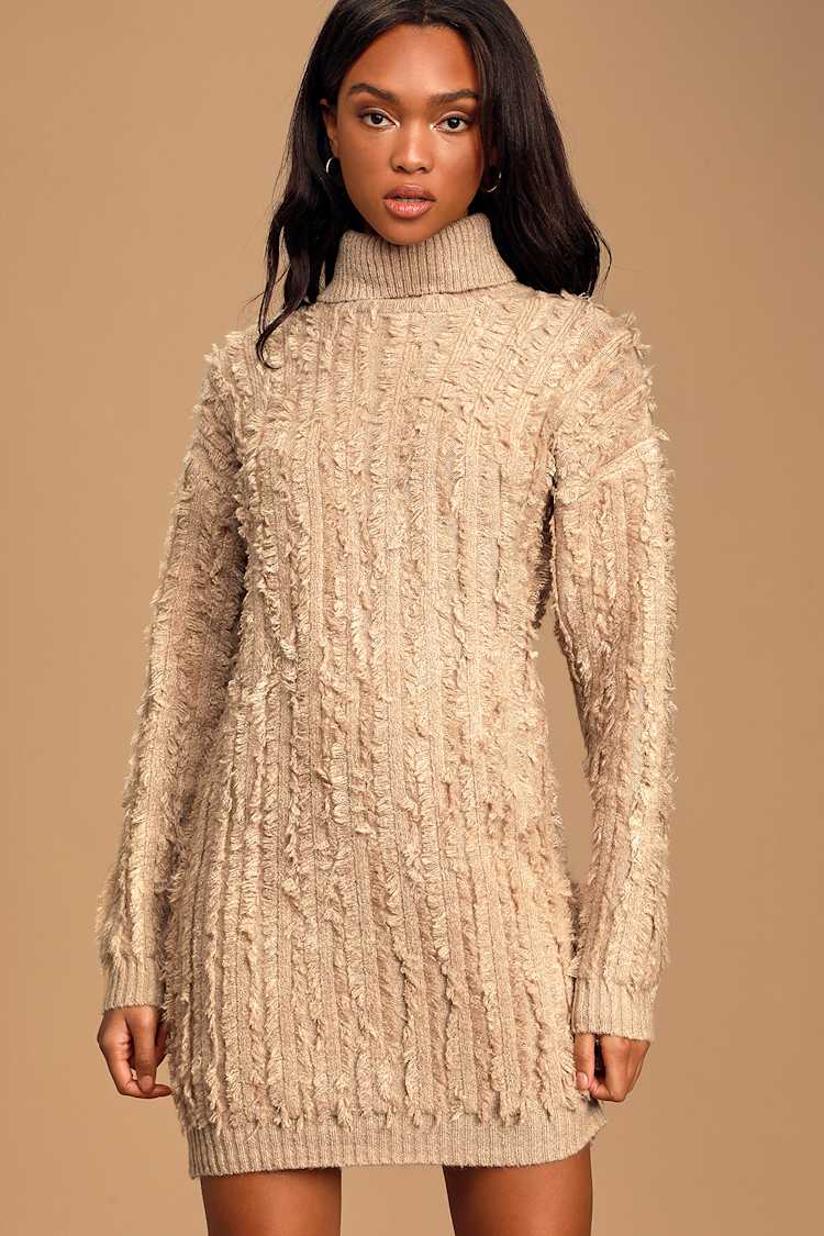 Cute Beige Sweater Dress - Turtleneck Dress - Knit Sweater Dress - Lulus Cute Beige Sweater Dress - Turtleneck Dress - Knit Sweater Dress - Lulus