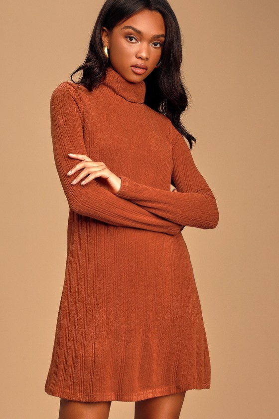 turtleneck swing dress