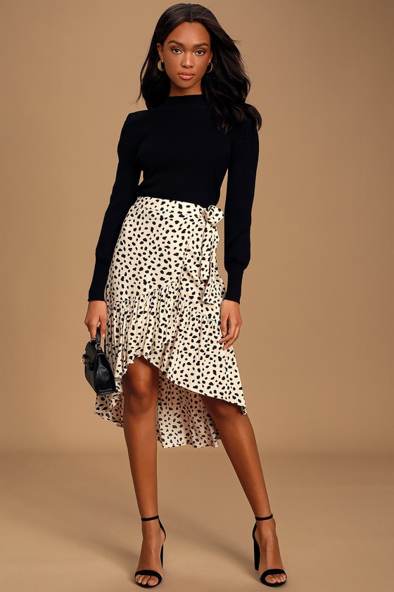 Moon River - Leopard Print Skirt - Wrap Skirt - High-Low Skirt - Lulus