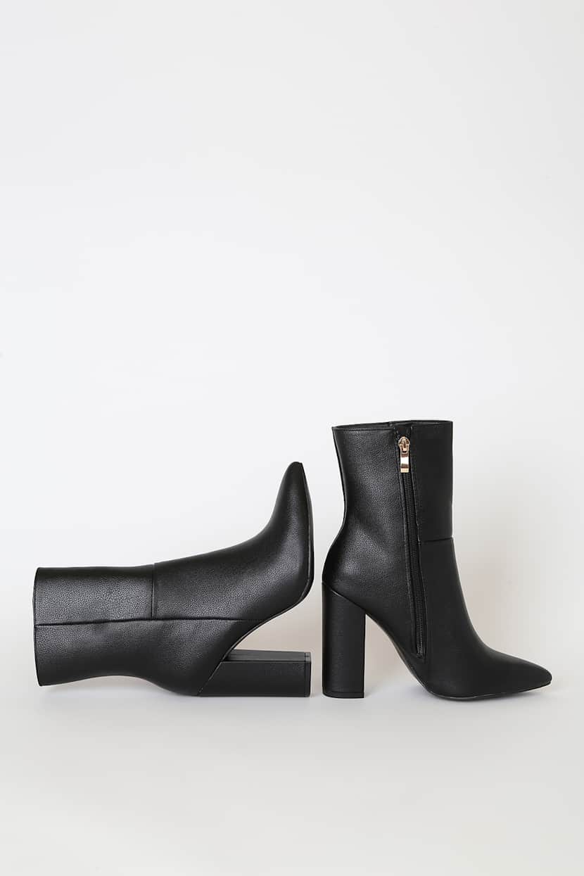 Chic Black Pointed Toe Mid Calf Boots - Block Heel Mid-Calf Boots - Lulus Chic Black Pointed Toe Mid Calf Boots - Block Heel Mid-Calf Boots - Lulus