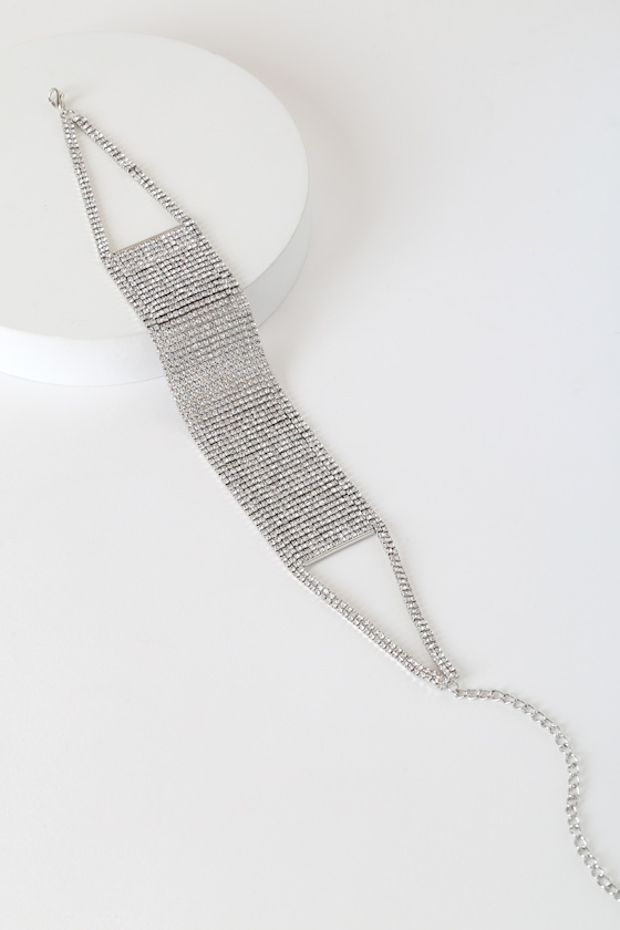 Shine Your Way Silver Rhinestone Choker Necklace 3