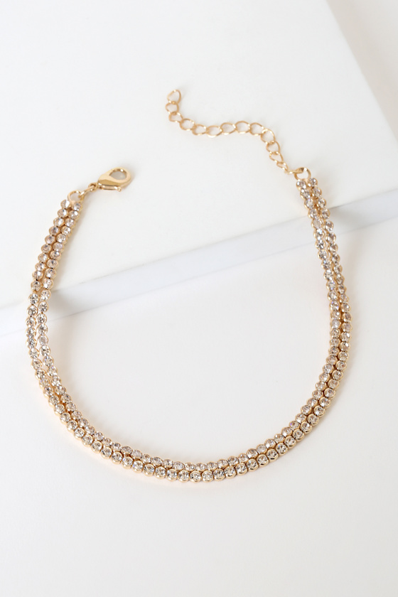 Emma Gold Rhinestone Anklet 1
