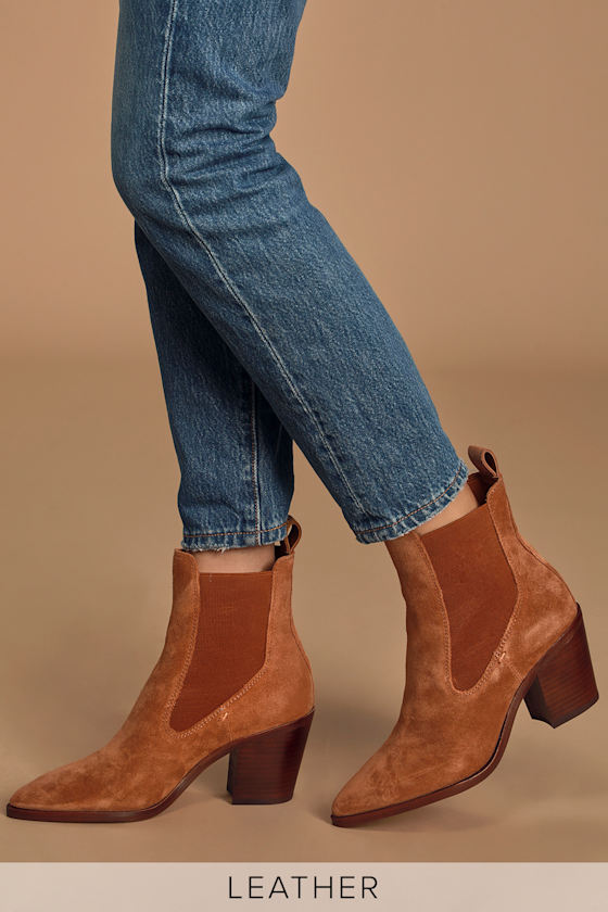 Dolce Vita Sabile Brown Suede Booties PointedToe Ankle Boots Lulus
