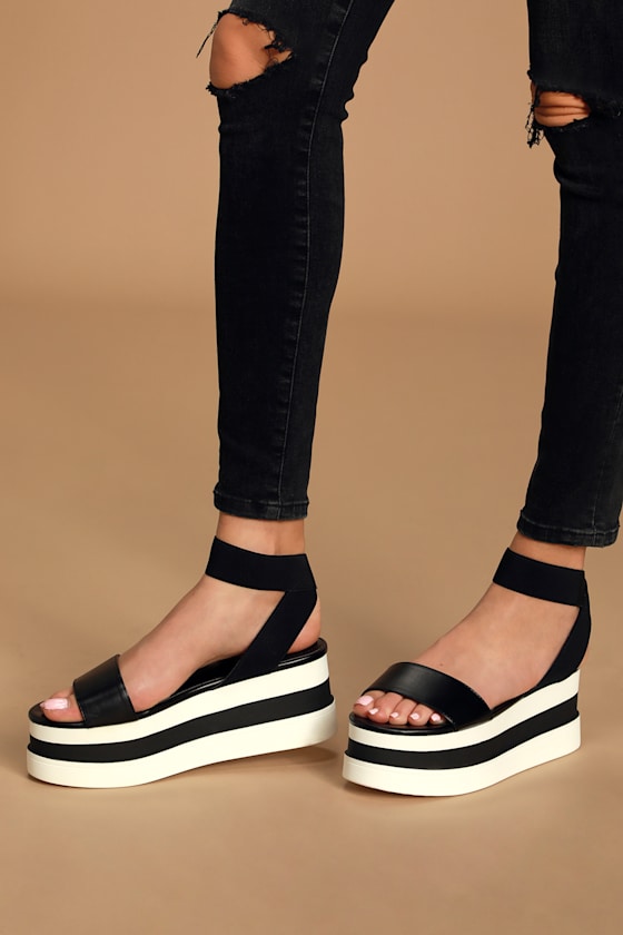 Haze Black Platform Sandals 2
