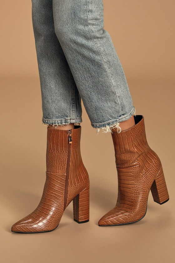 croc calf boots