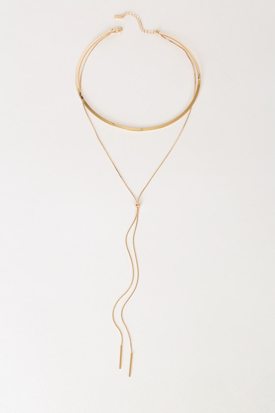 Modern Minimalist Gold Layered Collar Necklace 4
