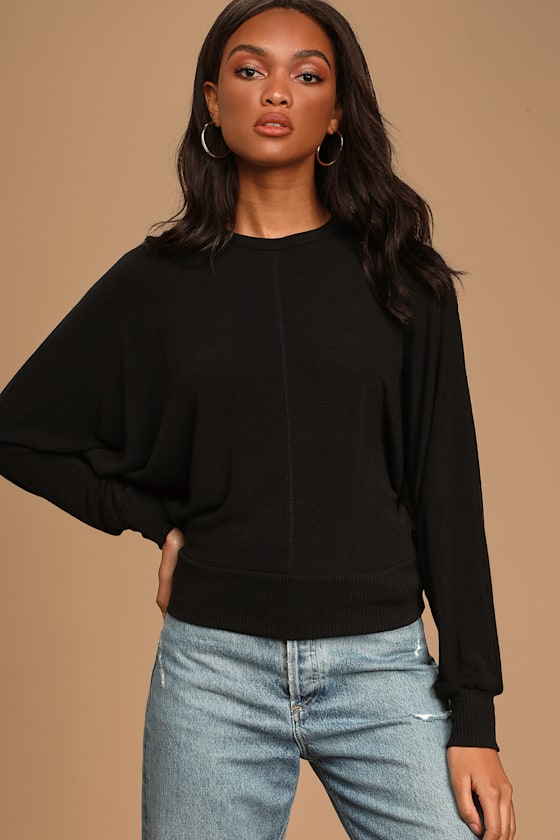 Luna Black Batwing Sleeve Top 4