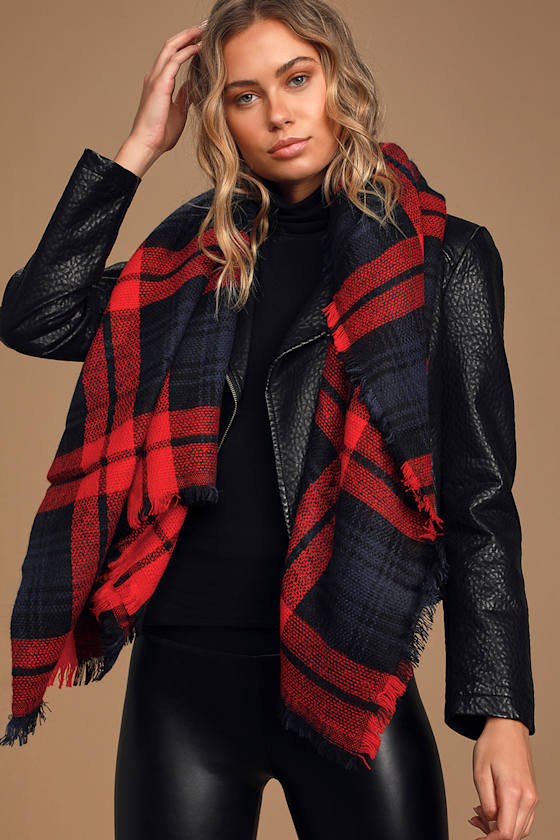 Fireside Memories Red Plaid Scarf 1