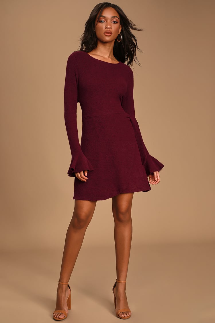 burgundy wrap dresses