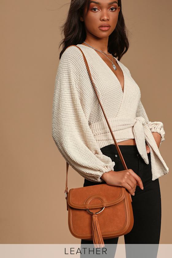 Lenox Cognac Suede Leather Purse 1