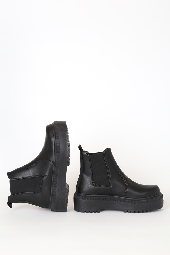 black chelsea boots platform