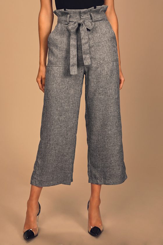 PAPERBAG WAIST パンツ Shanti Olive Paper Bag Waist Pants – J. Brooks Boutique
