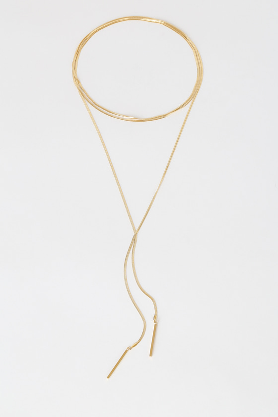 So Into It Gold Snake Chain Bolo Necklace 2