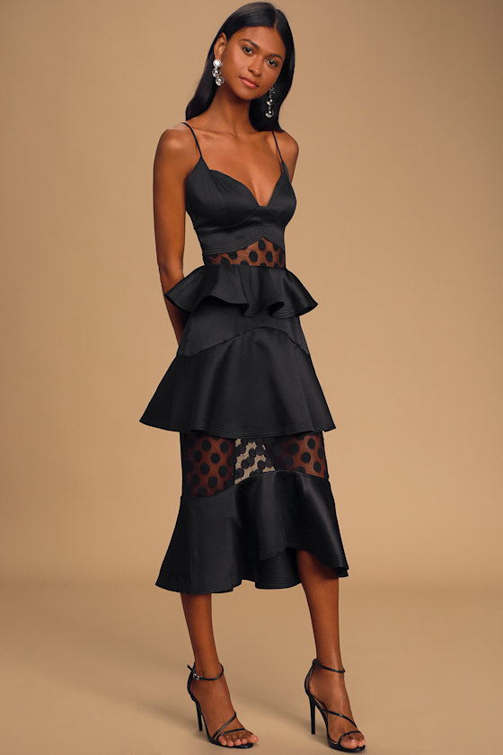 Aleko Black Tiered Midi Dress 4
