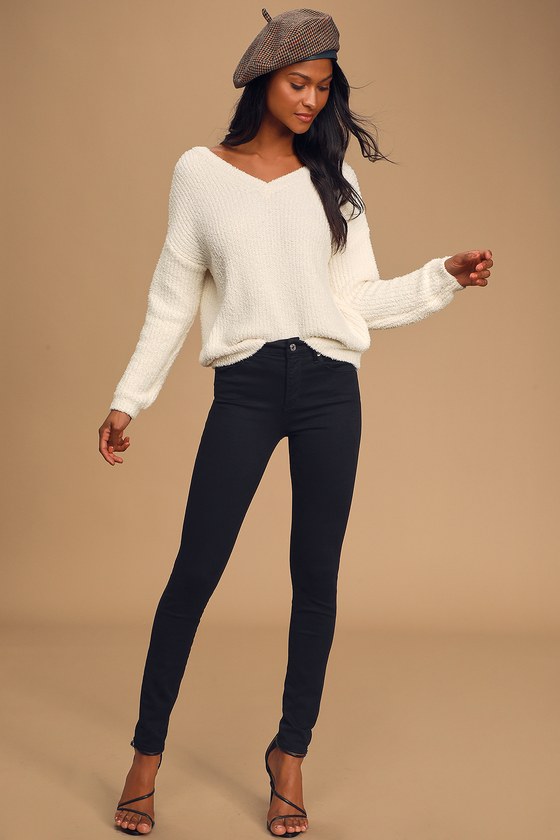 Cute Cream Sweater - V-neck Sweater - Soft Knit Sweater - Lulus