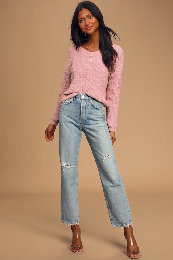 Hold Me Close Dusty Pink Knit Sweater 2