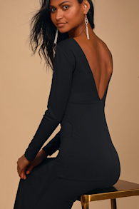 Wait For Me Black Long Sleeve Maxi Dress 1