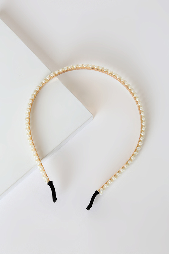 Keep Me Close Ivory Pearl Beaded Headband 3