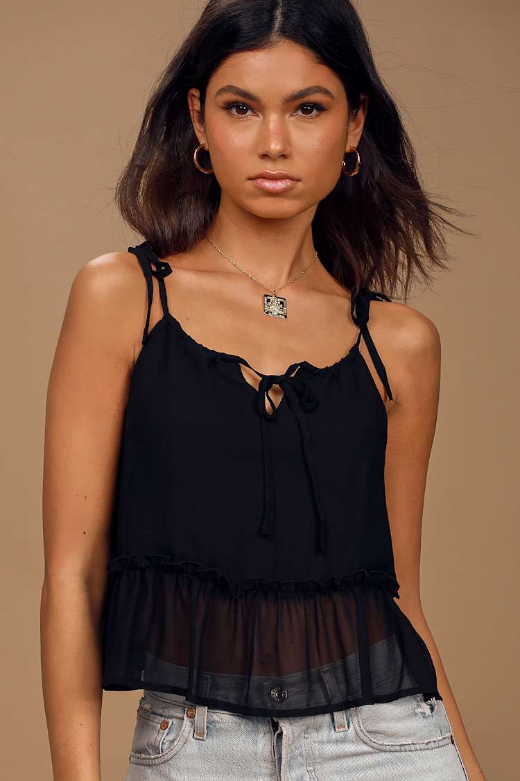 Sheer Black Tank Top