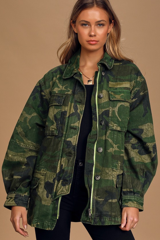 Free People Seize The Day - Green Camo Print - Utility Jacket - Lulus