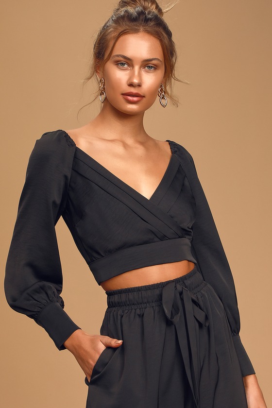 faux wrap crop top