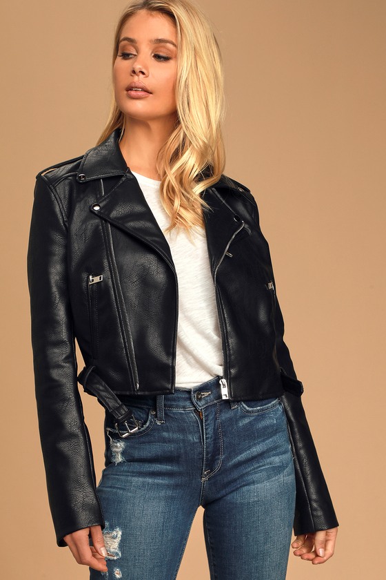 Black Moto Jacket - Black Biker Jacket - Vegan Leather Jacket - Lulus