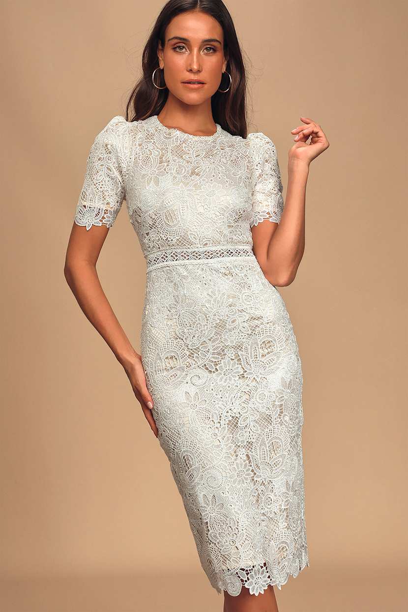 knee length dresses for ladies Amore Handwoven Chanderi Midi Dress main image 0