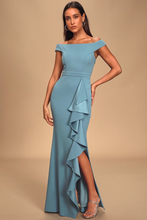 lulus slate blue maxi dress