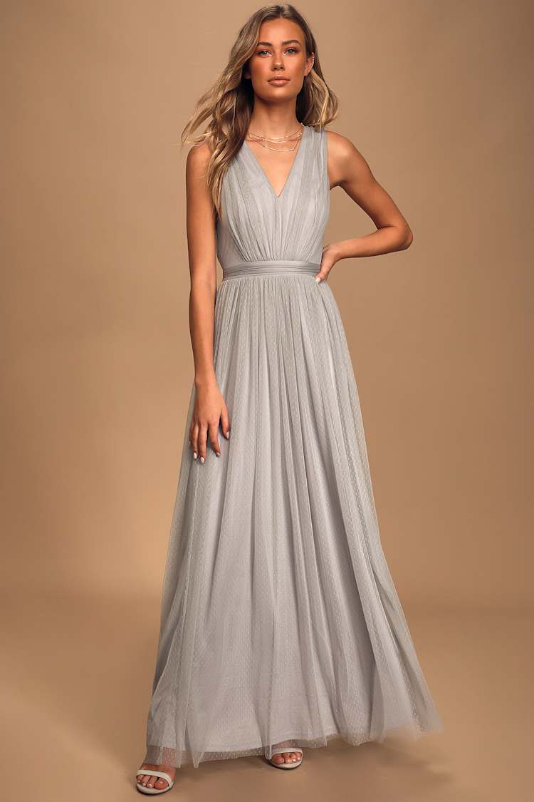 light grey flowy dress Summer Maxi Flare Dress