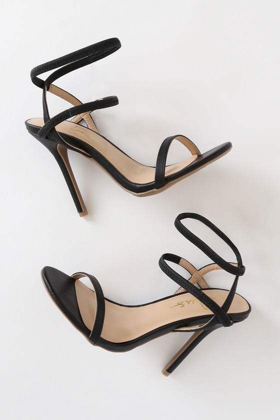 Black Stilettos - Strappy Black High Heels - Ankle Strap Heels - Lulus