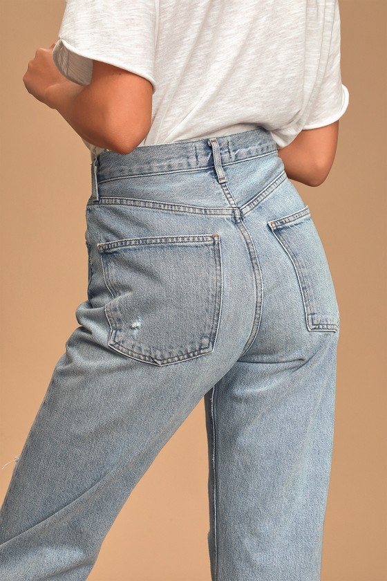 light wash loose jeans