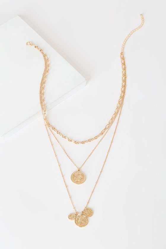 Treasure Trove Gold Layered Coin Necklace 1