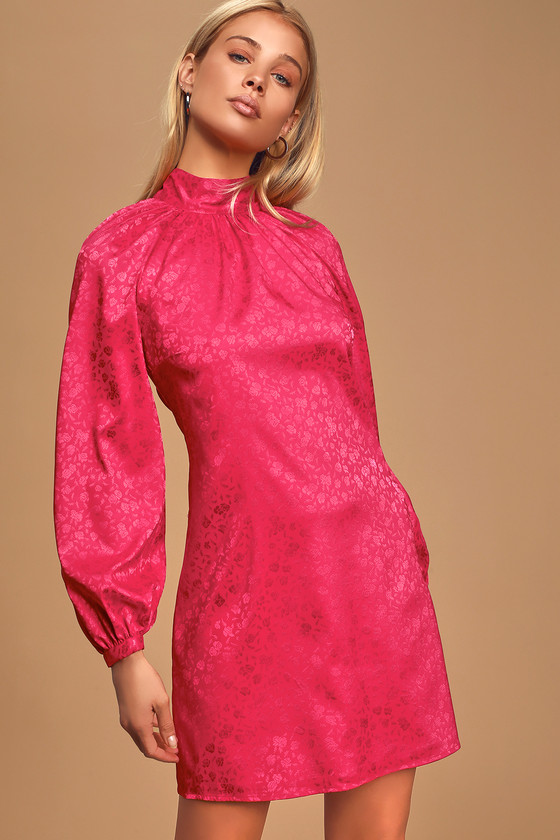 pink jacquard dress