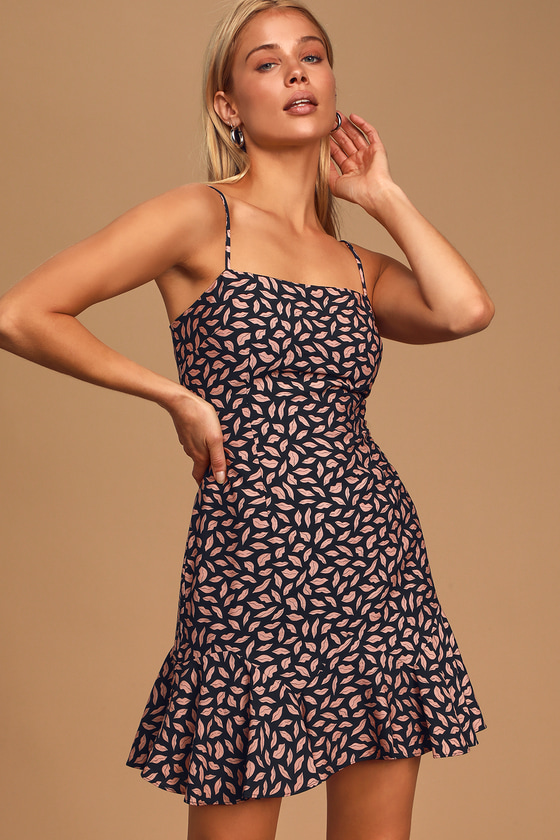 The East Order Tessa - Black Mini Dress - Blush Kiss Print Dress - Lulus