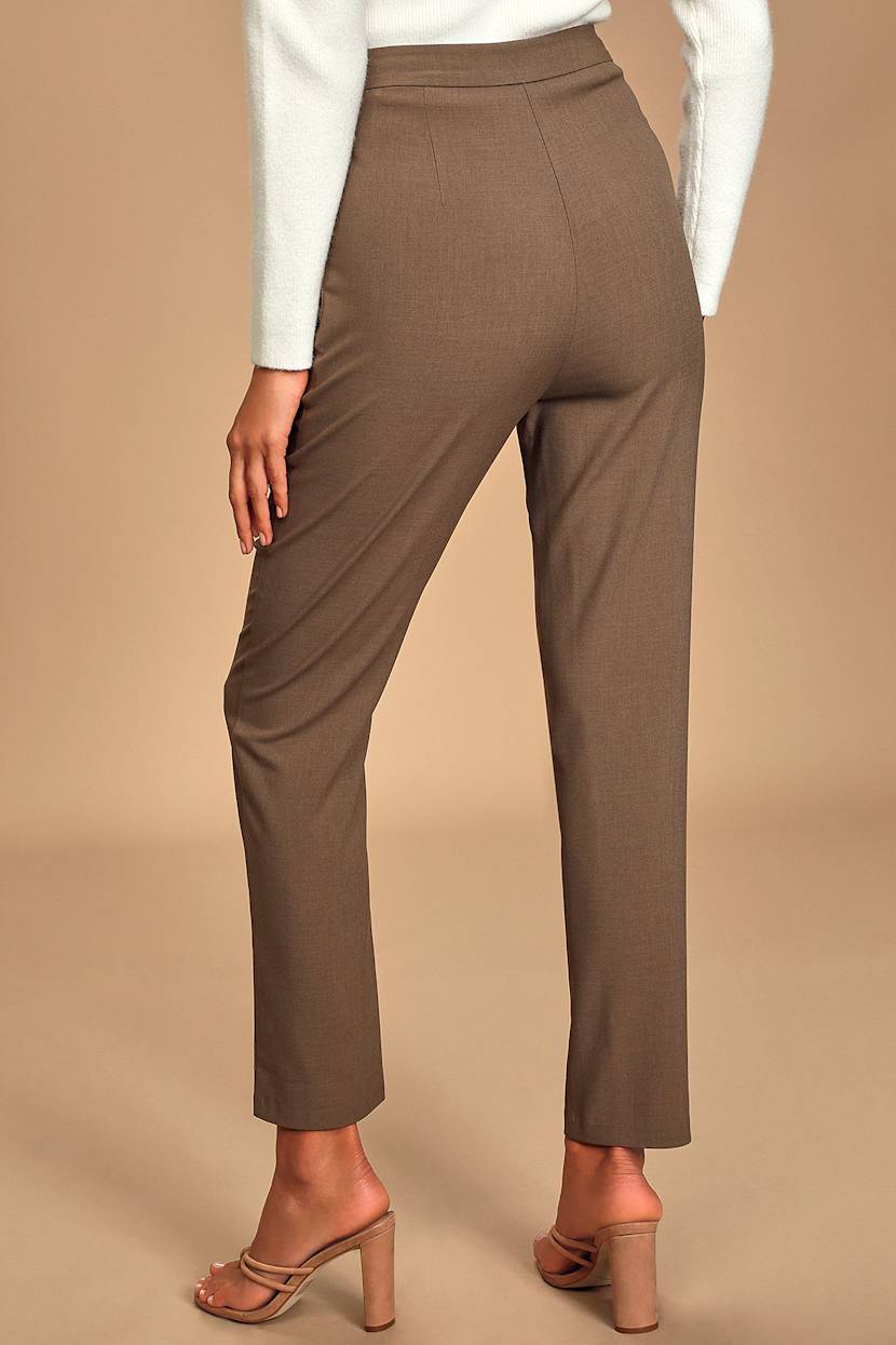 Brown Dress Pants - Brown High Waisted Pants - Trousers - Lulus