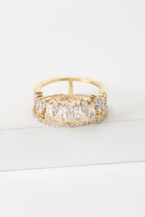 Want You More Gold Rhinestone Ring 3