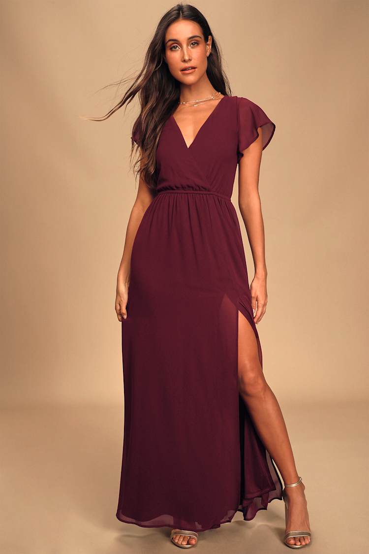 lulus make me move burgundy maxi dress Elegant - Short Sleeve Maxi Dress - Dress Imported. photography_dress Lovely Nights Strapless Lace Color:Rose Gold--B