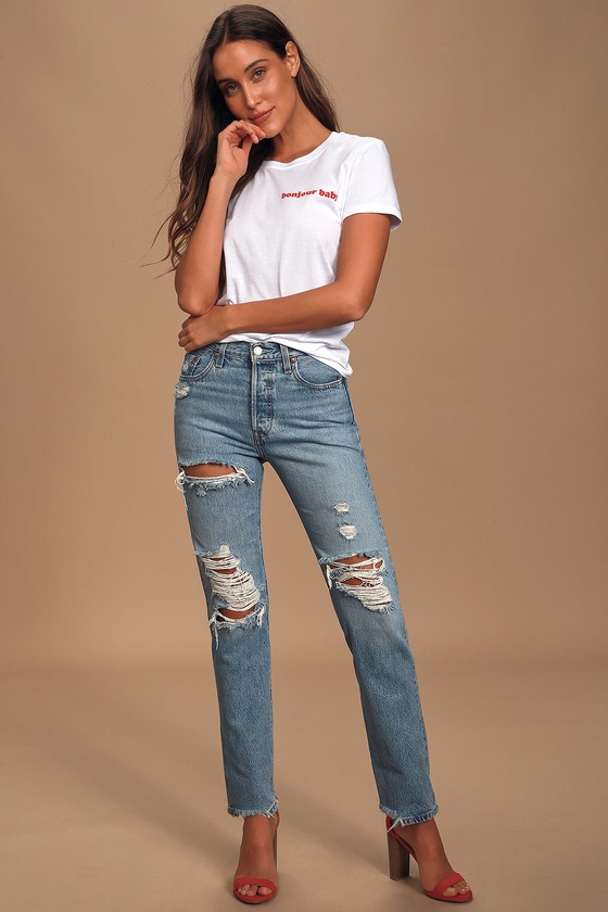 distressed 501 jeans