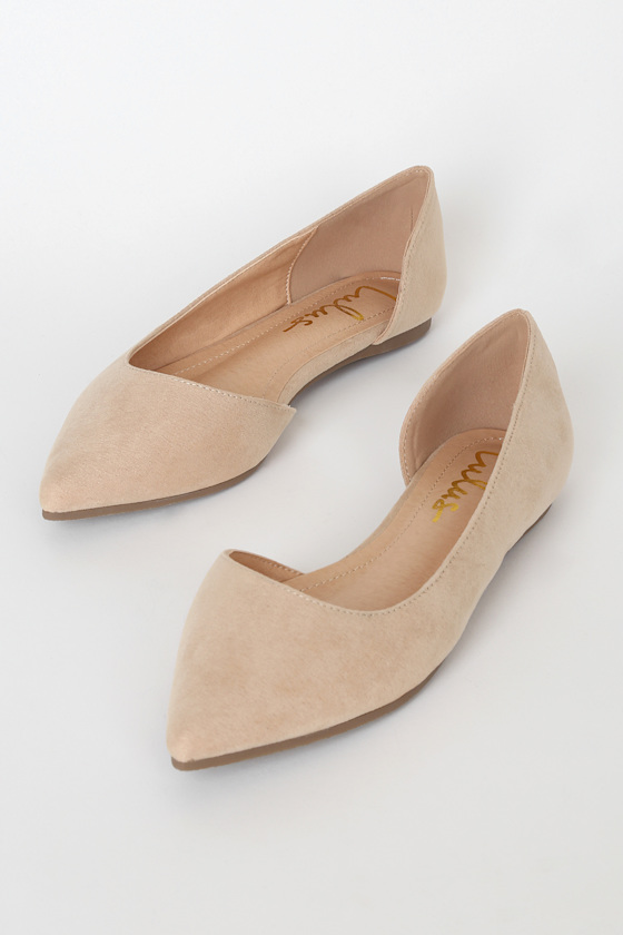 Chic Natural Flats Vegan D'Orsay Flats PointedToe Flats Lulus