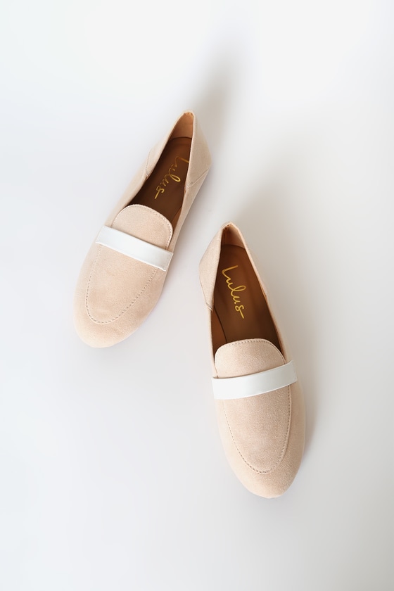 Natural Pointed-Toe Loafers - Vegan Suede Flats - Loafer Flats - Lulus