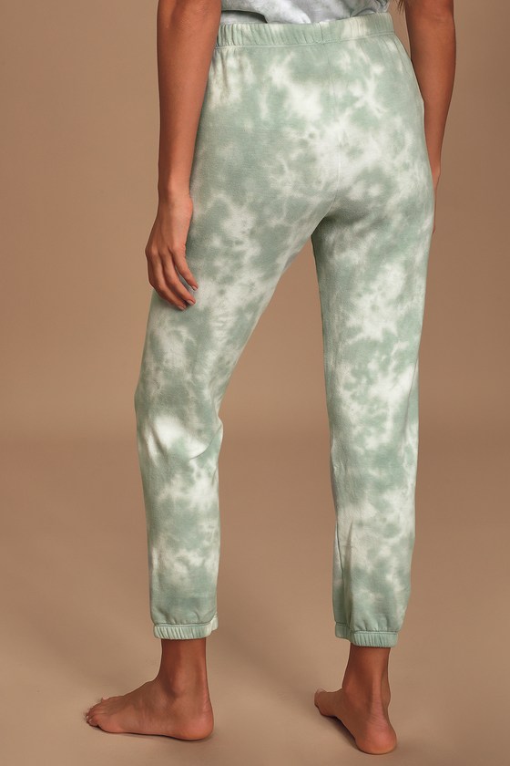 Cozy Livin Sage Green Tie Dye Joggers