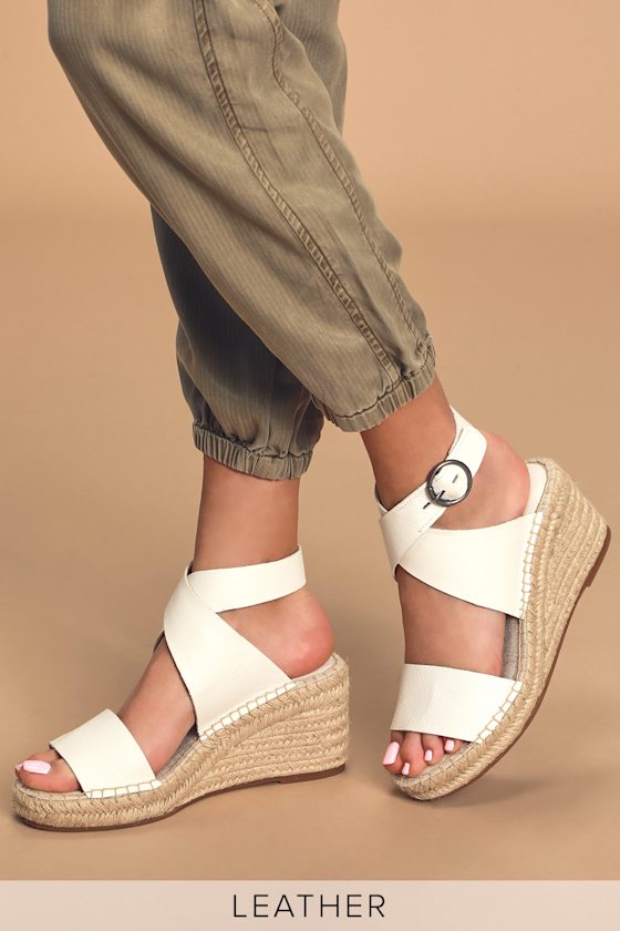 white closed toe espadrille wedges