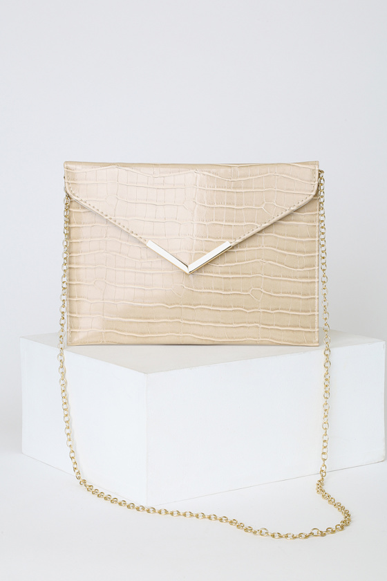 beige envelope clutch