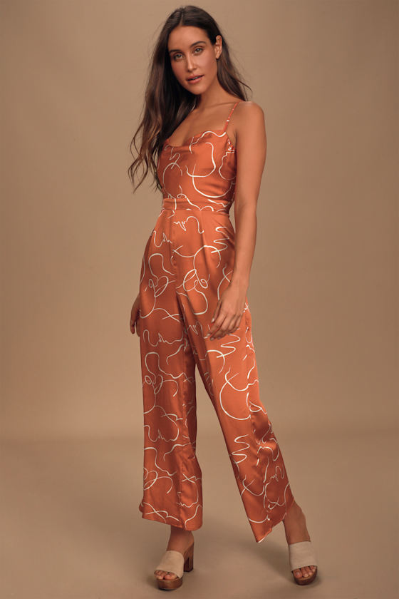orange and white jumpsuit