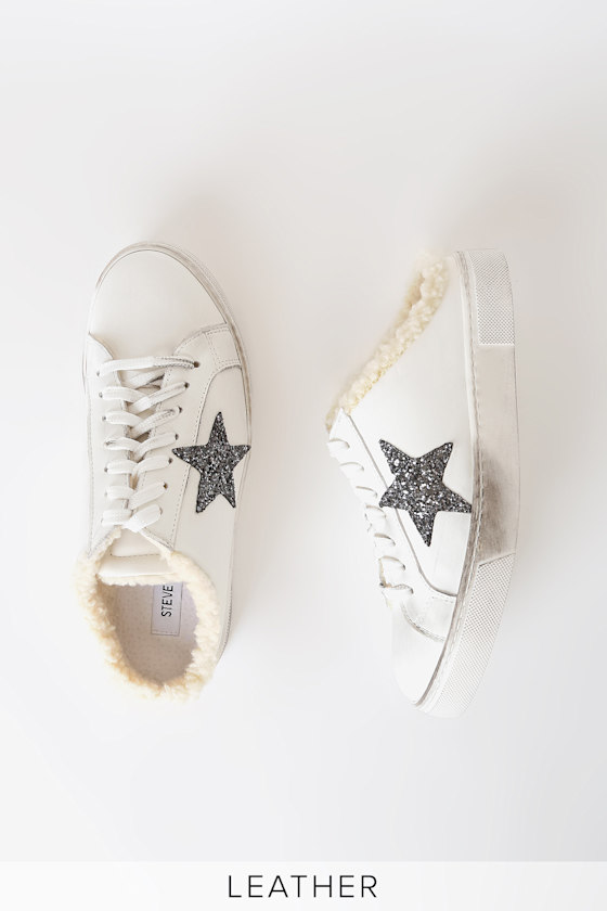 Rewarded White Leather Slide-On Flatform Sneakers 2