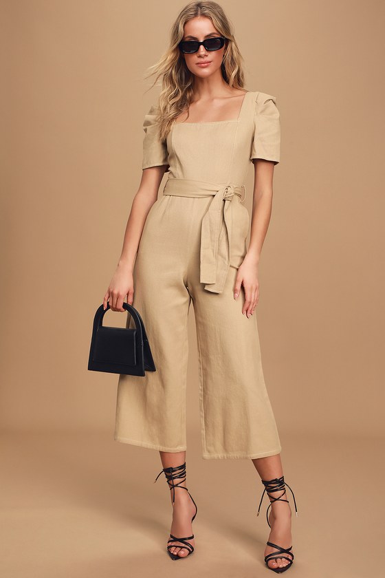 jumpsuit tan