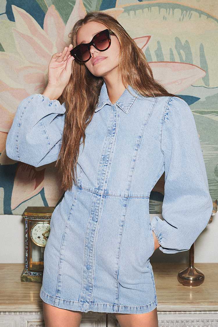 white christmas dresses Mia Denim Dress